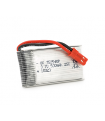 Акумулятор 7,5 * 25 * 40P 25C, 3.7V (500mAh), 2 контакти