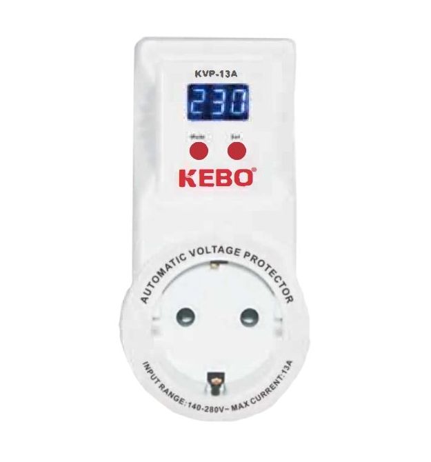 Реле напряжения в розетку KEBO KVP-13A 2-13A 140-260V