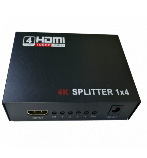 Активный HDMI сплитер 1-4 порта, 3D, 1080Р, 1,4 версия, Box