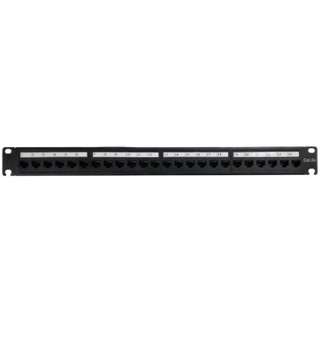 Патч-панель с организатором UTP CAT5e 24 порта 1U 19"