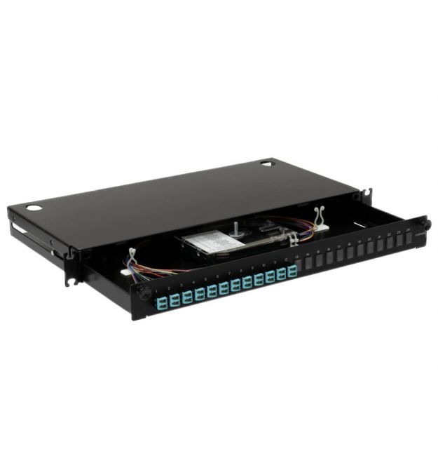 Патч-панель LAN1 з 12xLC Duplex OM3/OM4 24 пигтейл