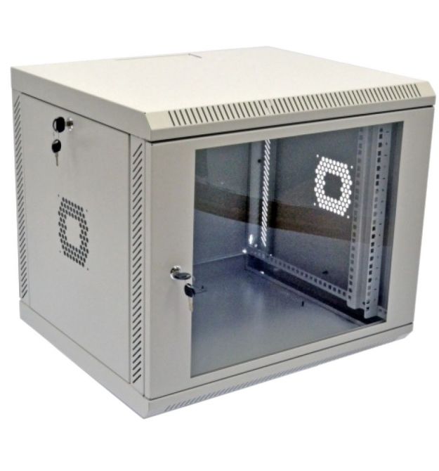 Шкаф 19" 9U 600х350х507 мм акриловое стекло серый