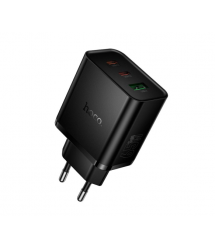 СЗУ HOCO N75 110-240V, PD65W+Q3.0, USB+2*Type-C, Black, Box