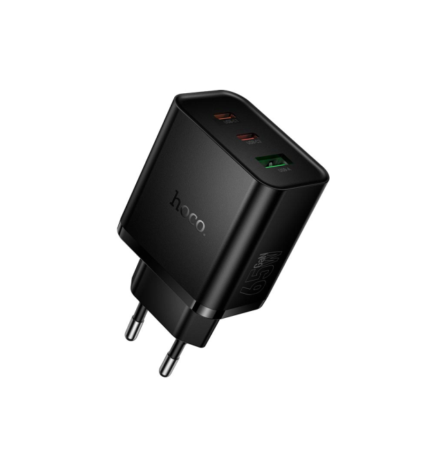 СЗУ HOCO N75 110-240V, PD65W+Q3.0, USB+2*Type-C, Black, Box