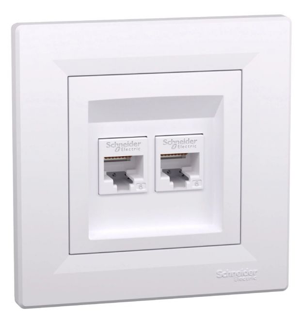 Розетка компьютерная одинарная Schneider Electric Asfora EPH4800121 RJ45 кат.6е UTP