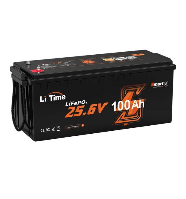 Акумуляторна батарея літій-залізо-фосфатна з Bluetooth 25.6В 100А*год LiFePO4 LiTime L24V100-100-BASIC-BT-8-A160