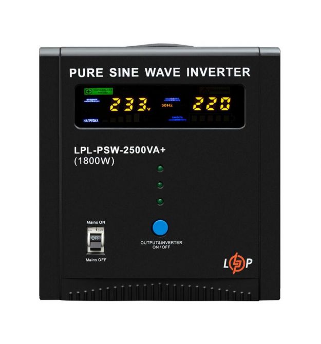 Джерело безперебійного живлення LogicPower LPL-PSW-2500VA+ (1800 Вт) 24 В з правильною синусоїдою