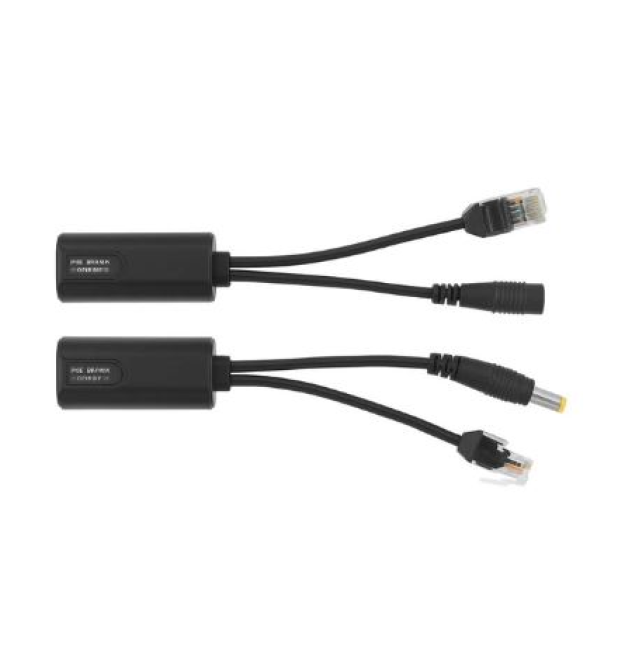 Gigabit POE пасивний інжектор (пара) (non 802.3af) DC9-56V до 2А з портами Ethernet 10 - 100 - 1000Mbps, black