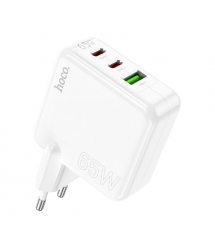 СЗУ HOCO C115A 110-240V, PD65W+Q3.0, USB+2*Type-C, White, Box
