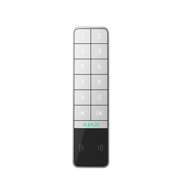 Бездротова вулична клавіатура зі зчитувачем Ajax KeyPad Outdoor Jeweller White