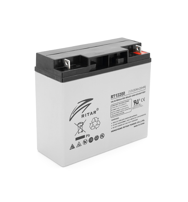 Акумуляторна батарея AGM RITAR RT12200, L5, Gray Case, 12V 20.0Ah ( 181 х 77 х 167 ) Q4