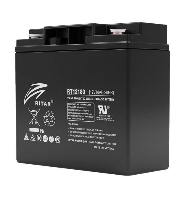 Акумуляторна батарея 12В 18А*год Ritar RT12180 AGM свинцево-кислотна