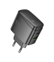 СЗУ HOCO CS63 110-240V, PD65W+Q3.0, USB+Type-C, Black, Box