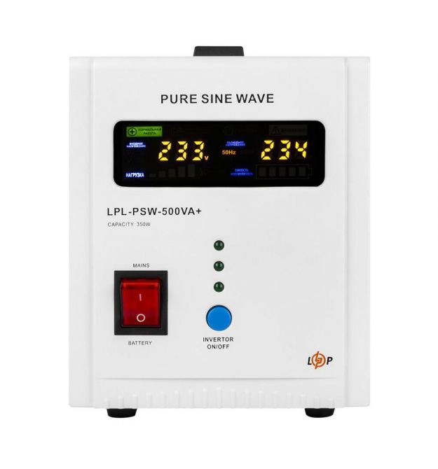 Джерело безперебійного живлення LogicPower LPL-PSW-500VA+ (350 Вт) 12 В з правильною синусоїдою