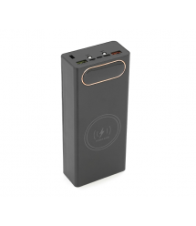 Power bank Voltronic L16 під 16х18650, Wireless charging, Digital display, Output: 22.5+15W, USB+USB-C, PVC, ліхтар, Black, BOX