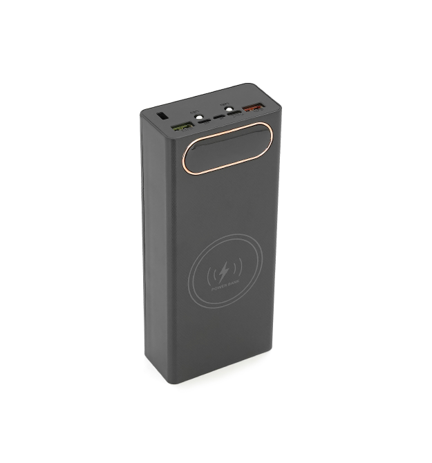 Power bank Voltronic L16 під 16х18650, Wireless charging, Digital display, Output: 22.5+15W, USB+USB-C, PVC, ліхтар, Black, BOX