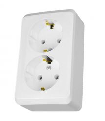 Двойная розетка с заземлением Schneider Electric PRIMA WDE001048