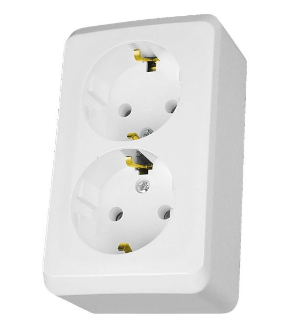 Двойная розетка с заземлением Schneider Electric PRIMA WDE001048
