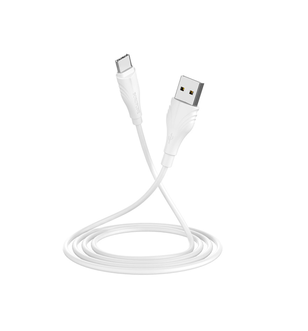 Кабель Borofone BX18, USB-Type-C, 3A, довжина 1м, White, BOX