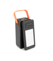 Power bank Voltronic S21 під 21х18650, Led display, Output: 22.5W, 3 кабелі (Micro-USB, Type-C, Lightning), PVC, ліхтар, Black,