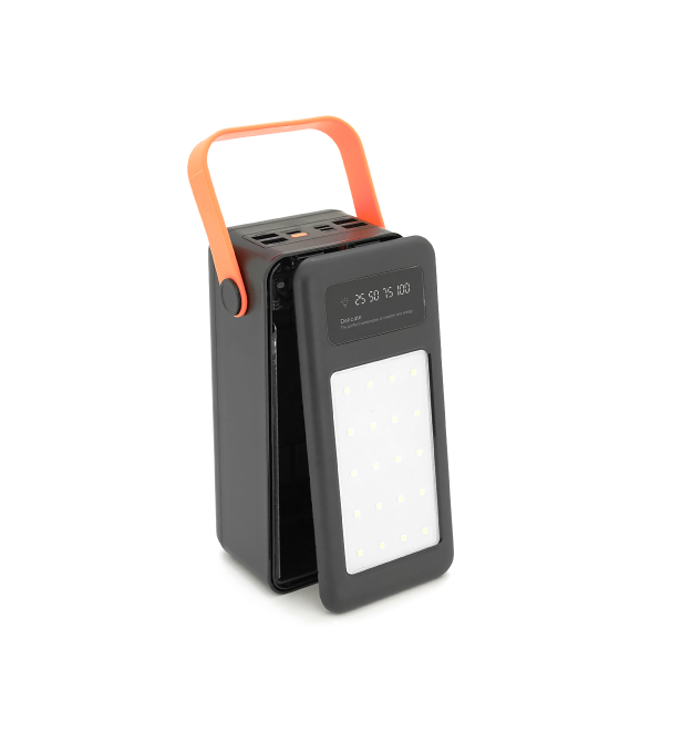 Power bank Voltronic S21 під 21х18650, Led display, Output: 22.5W, 3 кабелі (Micro-USB, Type-C, Lightning), PVC, ліхтар, Black,