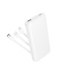 Power bank Borofone BJ79 10000mAh, 22.5W, кабелю USB: Lighting, Type-C, White, 270g, Box