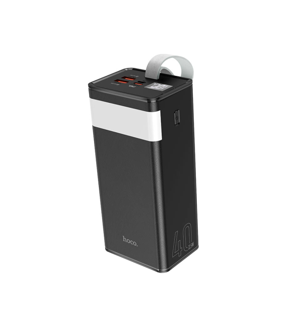 Power Bank HOCO J86 40000mAh, 2USB+Type-C+micro, PD20W, ліхтарик, Black, 0.790kg