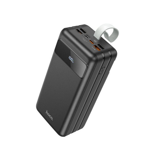 Power Bank HOCO J86B 60000mAh, 4USB+2Type-C+Lighting+micro, 22.5W+PD20W, ліхтарик, Black, 1.33kg