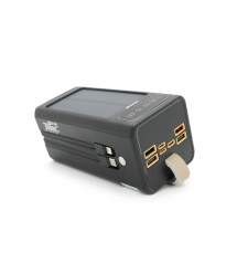 Power bank Linkage LKP-47 50000mAh, Solar, 22.5W, Кабелю Туре-С+Lighting, 1,060 kg, Black, Blister