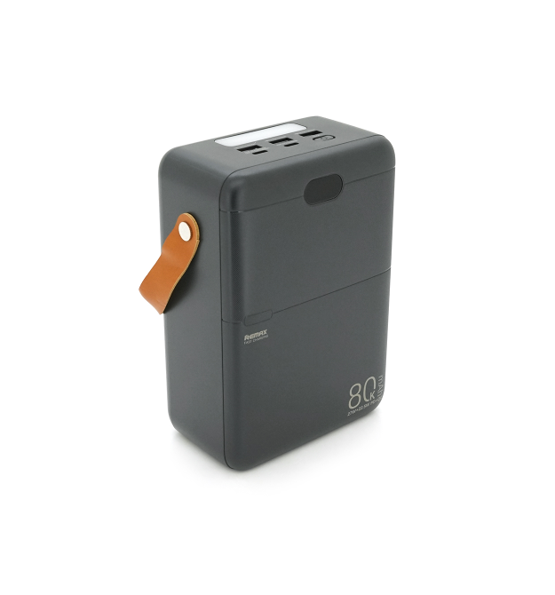 Power Bank Remax RPP-118 80000mAh, 3USB+Type-C, PD+QC 27W+22.5W, Black, 1.7kg