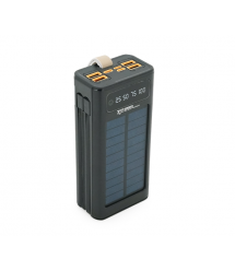 Powerbank 7GO GPW-09 30000mAh, Solar, 22.5W, Li-pol, LCD Display, Вхід:Type-C, Виходи: 2xUSB Type-C, 4xUSB Type-A, кабелю T-C -