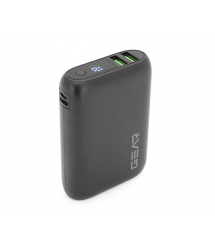 PowerBank GEAR 10000mAh PD22.5W Display, 1*Type-C, 2*USB-A + 1*microUSB, Total Output 5V-3A, Black