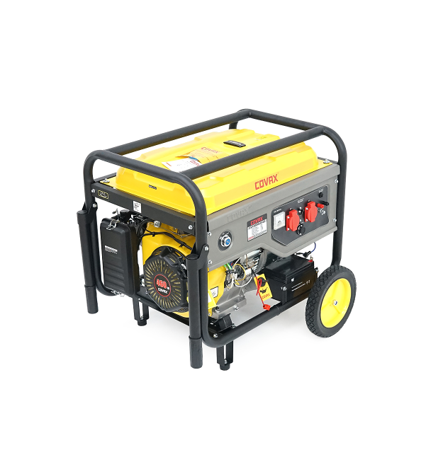 Генератор бензиновий COVAX CV10000LD-E2, 7.0kW, однофазний 220V, 50Hz, DC12V, 18HP, Recoil - Electric Starter, tank 25L, 705x550