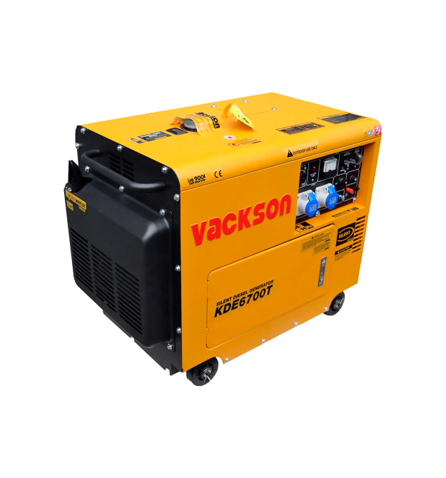 Генератор дизельний VACKSON KDE6700T+ATS, 1-фазний 230V, 50Hz, 5.5kVA - 5.0kW, бак 15 л, витрата 1.4 л - год, пуск: стартер (без