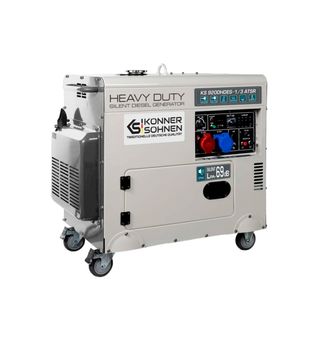 Генератор ДИЗЕЛЬНИЙ Konner&ampampSohnen KS 9200HDES-1 - 3 ATSR, 7kW (7,5kW), однофазний+трифазний режим, 220V, 50Hz, об&aposєм 2