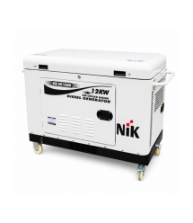 Генератор дизельний NIC DG15000, 1-фазний 220V, 50Hz, 12kW, бак 25 л, витрата 3.1 л - год, пуск: стартер - AVR, 1280х750х870 мм,