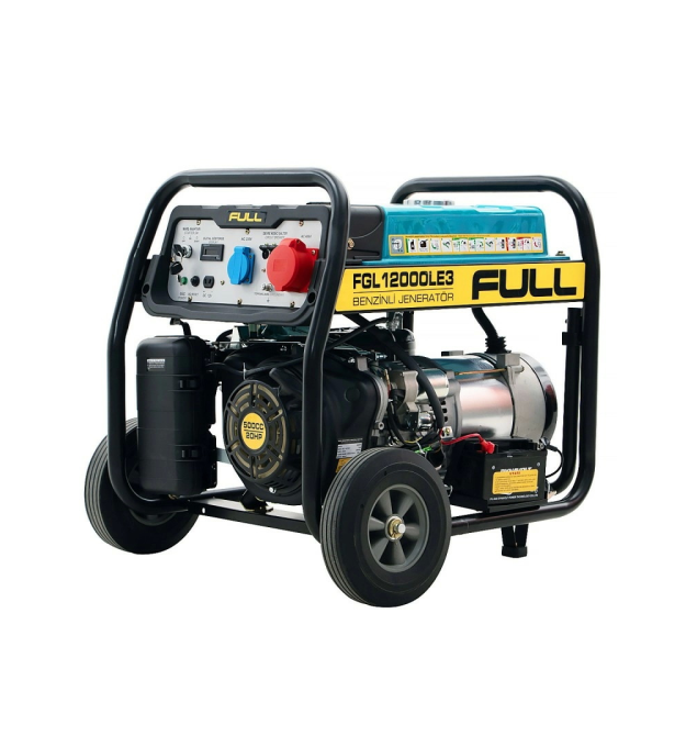 Генератор бензиновий FULL FGL12000LE3, 3-фазный 380 - 220V, 50Hz, 12kVA - 9.6kW, бак 28 л, расход 3 л - ч, пуск: ручной - старте