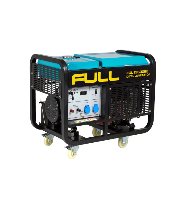 Генератор дизельний FULL FDL13500SE3, 3-фазний 230 - 400V, 50Hz, 13.75kVA - 11kW, бак 25 л, витрата 3,5 л - год, пуск:стартер (б