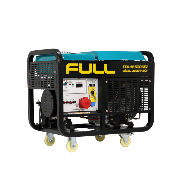 Генератор дизельний FULL FDL16500SE3, 3-фазний 230 - 400V, 50Hz, 16.5kVA - 12kW, бак 50 л, витрата 4 л - год, пуск: стартер (без