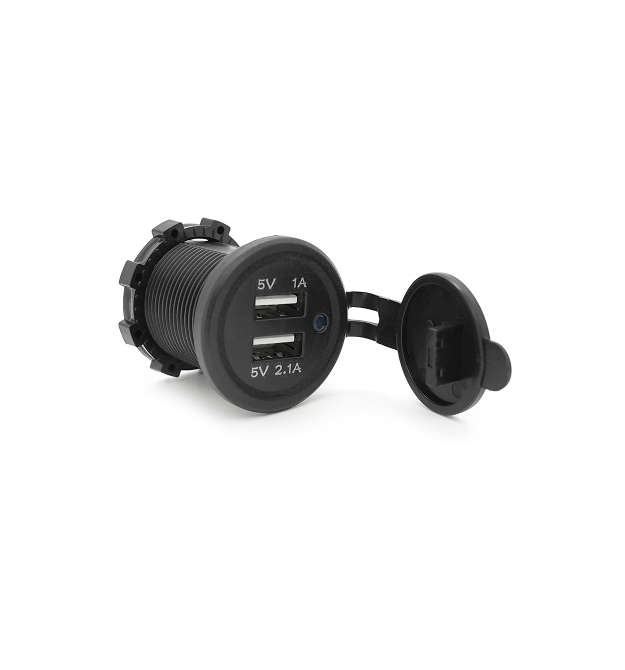 АЗП KWG-Р1, 12-24V, 2xUSB, 5V, клеми, Black, Box
