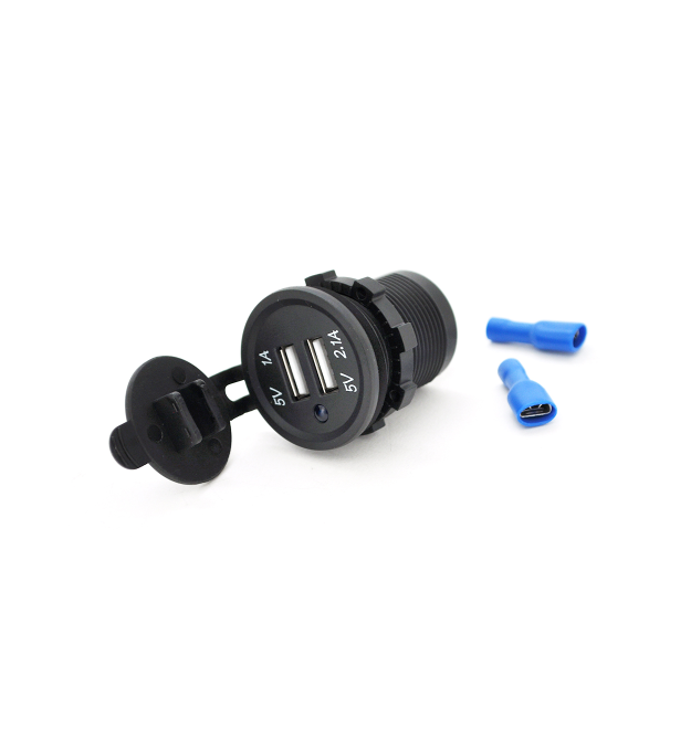 АЗУ KWG-Р15-S, 12-24V, 2x USB, 5V, Black, Box