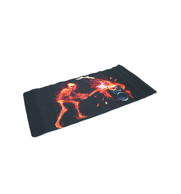 Килимок 400*800 тканинний Fire musician з боковою прошивкою, товщина 3 мм, колір Black-red, Пакет