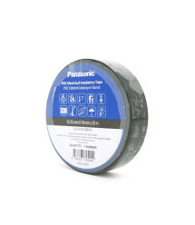 Ізолента ПВХ PANASONIC 0,125мм * 18мм * 20м (чорна), діапазон робочих температур: від 0 С до + 90 С, Вогнестійка, 8 штук в упа