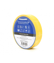 Ізолента ПВХ PANASONIC 0,125мм * 18мм * 20м (жовта), діапазон робочих температур: від 0 С до + 90 С, Вогнестійка, 8 штук в упа