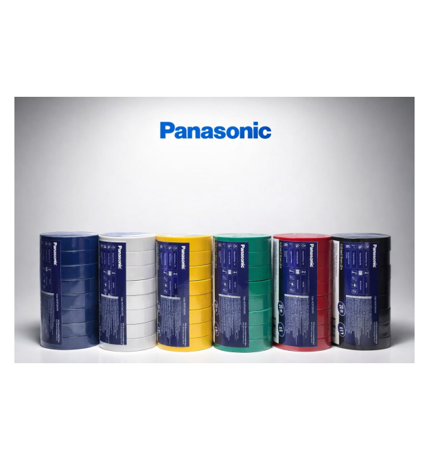 Ізолента ПВХ PANASONIC 0,125мм * 18мм * 20м (біла), діапазон робочих температур: від 0 С до + 90 С, Вогнестійка, 8 штук в упак