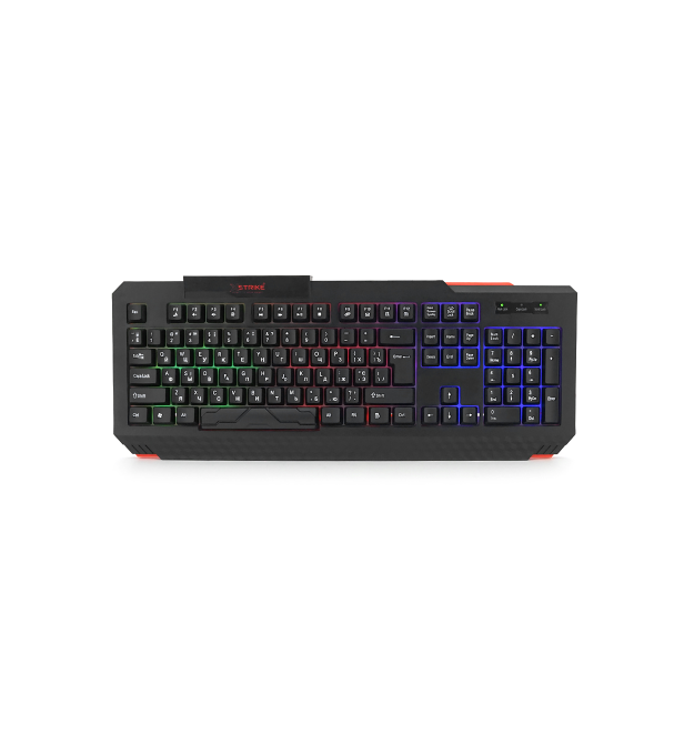 Клавіатура USB XSTRIKE XS-1022, довжина кабелю 150см, RGB підсвічування, Eng - Укр - Рус, 460х175х35 мм, Black, 105к, Q20