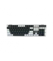 Механічна клавіатура USB XSTRIKE XS-1010, довжина кабелю 150см, RGB підсвічування, Eng - Укр - Рус, 465х165х45 мм, Black - White