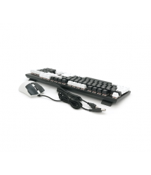 Комплект провідний KB+Mouse XSTRIKE X-1011, USB, RGB підсвічування, (Eng - Укр - Pyc), Black - White, Box