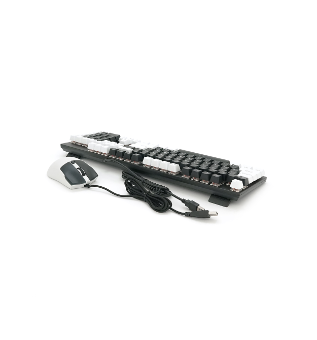 Комплект провідний KB+Mouse XSTRIKE X-1011, USB, RGB підсвічування, (Eng - Укр - Pyc), Black - White, Box