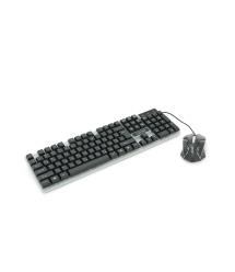Комплект провідний KB+Mouse XSTRIKE X-1014, USB, RGB підсвічування, (Eng - Укр - Pyc), Black - White, Box